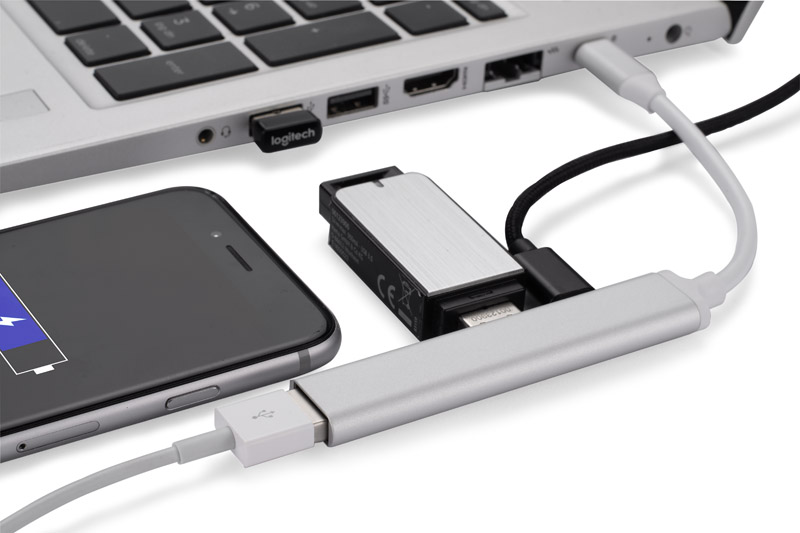 USB HUB skirstytuvas su C tipo kabeliu – ROSKO - Image 4