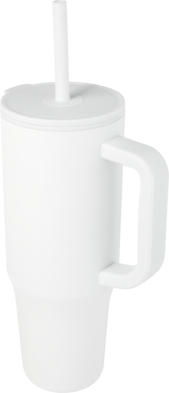 „Brady“ 900 ml talpos, RCS sertifikuotas izoliuotas puodelis su silikoniniu šiaudeliu
