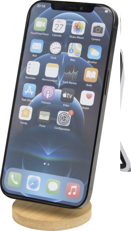 „Alcor“ sulankstomas magnetinis telefono laikiklis iš perdirbto plastiko su bambuko detalėmis