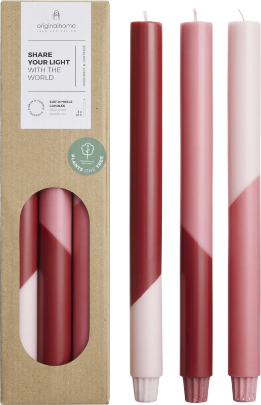 „Originalhome Eden“ įstrižinės žvakės – 3 vnt. rinkinys