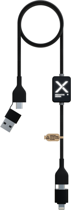 SCX.design C32 60 W įkrovimo laidas su jungikliu ir šviečiančiu logotipu