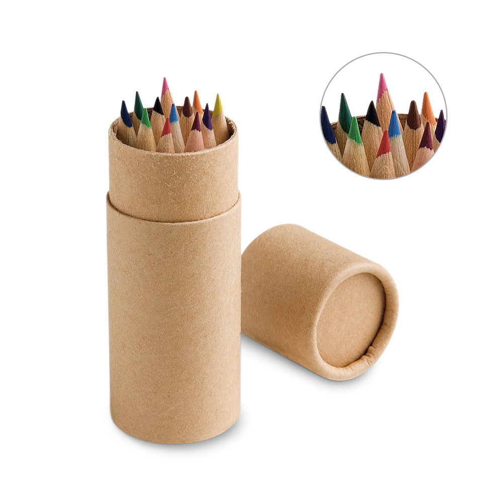 CYLINDER. Pieštukinė su 12 spalvotų pieštukų