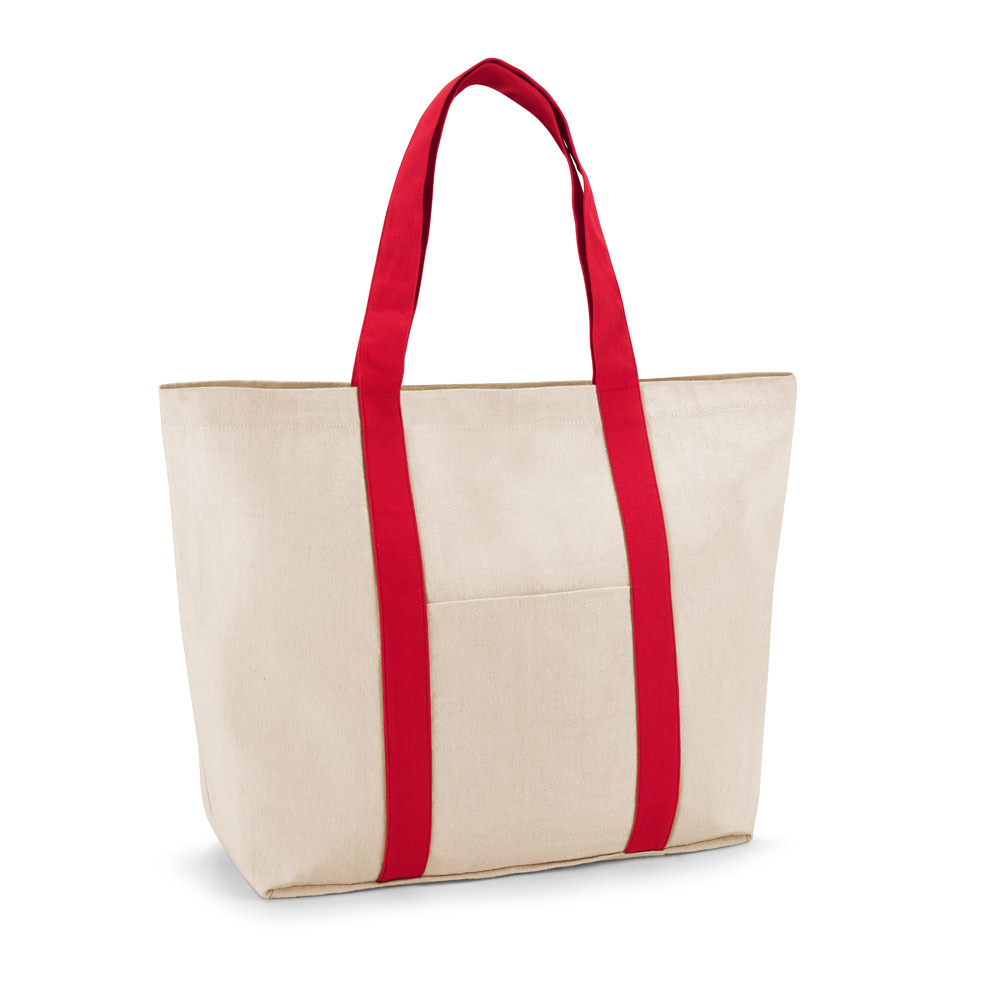 VILLE. 100 % medvilninė drobinė rankinė su priekinė ir vidine kišenėmis (280 g/m²) - Image 6