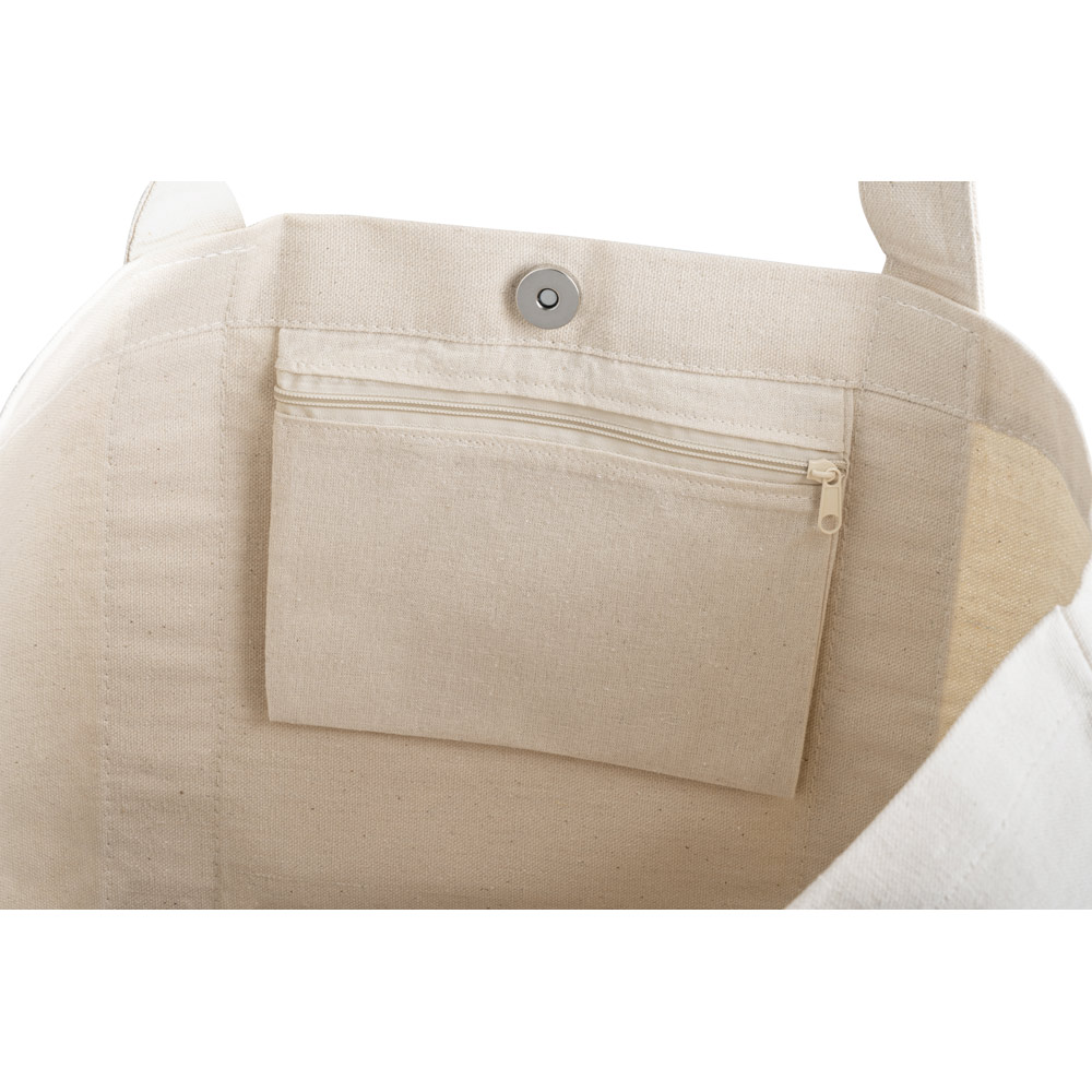 VILLE. 100 % medvilninė drobinė rankinė su priekinė ir vidine kišenėmis (280 g/m²) - Image 8