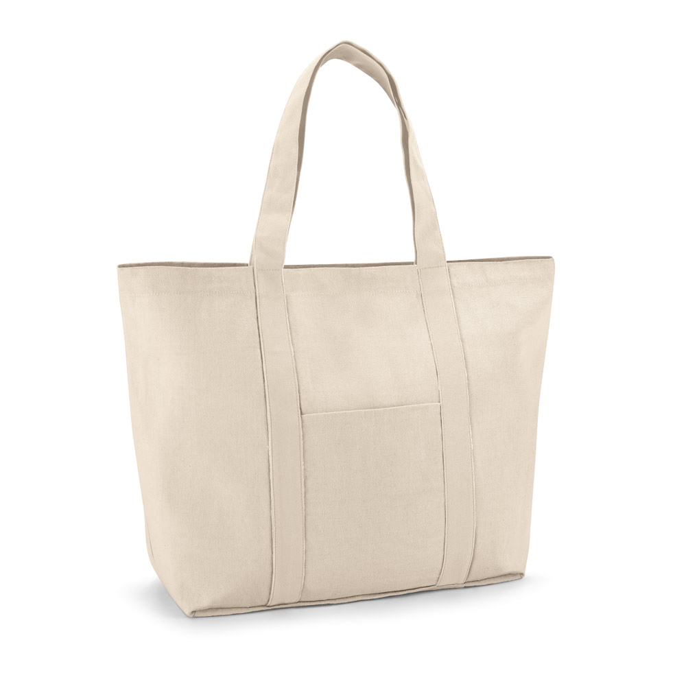 VILLE. 100 % medvilninė drobinė rankinė su priekinė ir vidine kišenėmis (280 g/m²) - Image 7