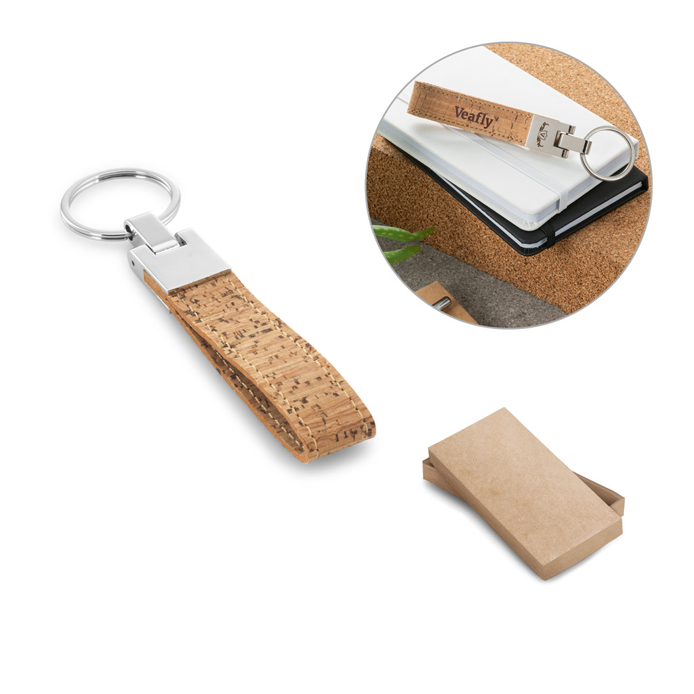CORKS. Kamštinis ir metalinis raktų žiedas