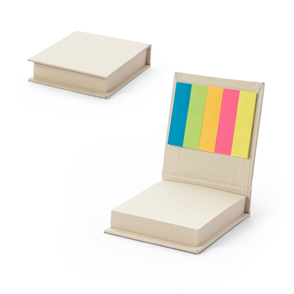 KAIRON. „2-in-1“ biuro rinkinys, pagamintas iš 100 % perdirbto popieriaus, su 6 lipniais užrašų bloknotais