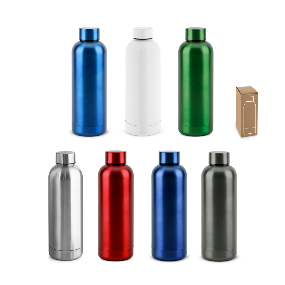 ODIN METTALIC. 550 ml talpos butelis, pagamintas iš 90 % perdirbto nerūdijančio plieno