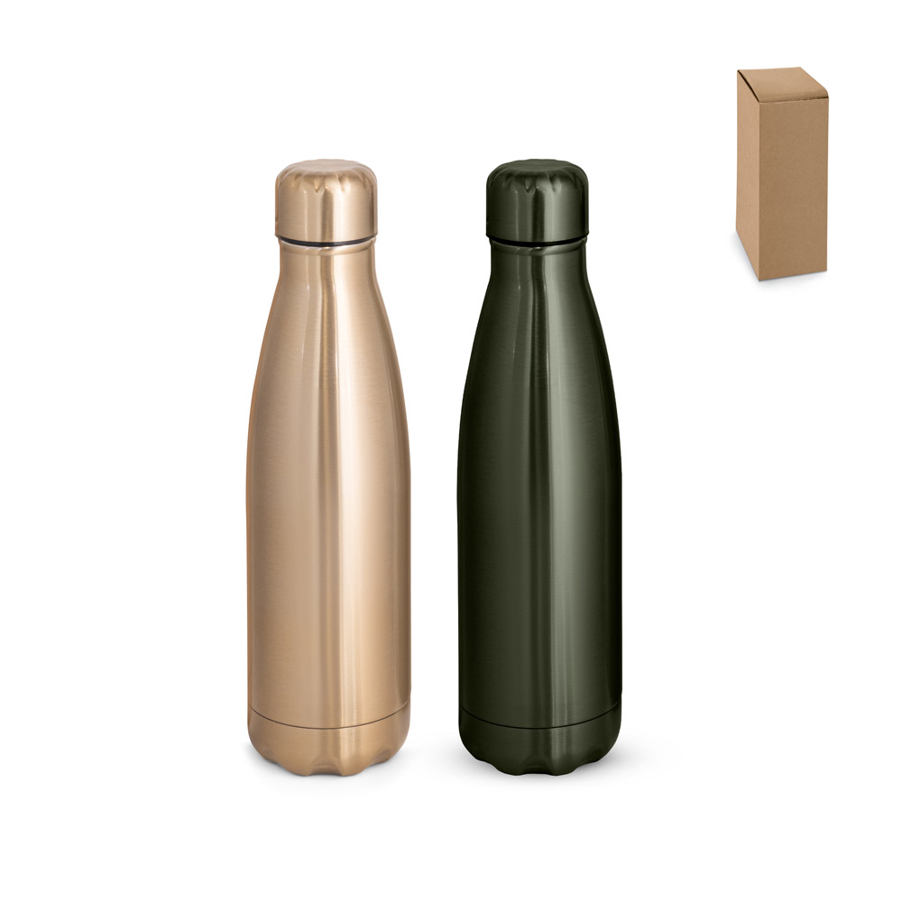„SHOW METALLIC“. Nerūdijančio plieno butelis su matiniu metaliniu paviršiumi, 510 ml