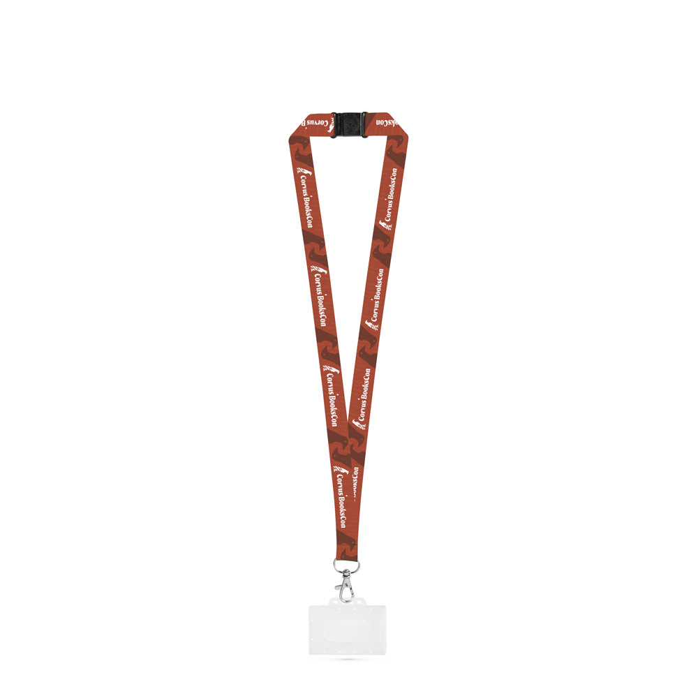 CARLISLE. Komplektas „Lanyard SUBLIMATION Long II“ (20 mm) su kabliuku-spynele 20 mm, saugos užraktu ir tvirtu asmens tapatybės kortelės / kortelės laikikliu 91 x 68 mm