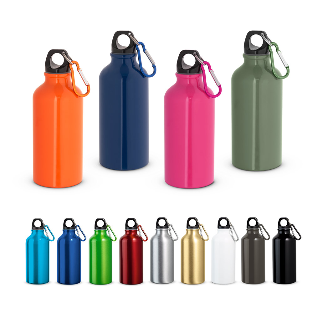 LANDSCAPE S. Aliuminio sportinis butelis su karabinu, 400 ml
