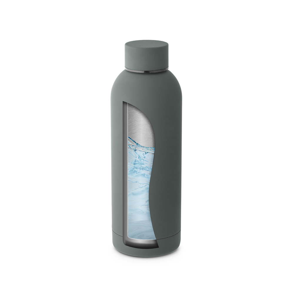 ODIN. Dvigubos sienelės vakuuminis nerūdijančio plieno (36 % perdirbto) butelis su guminė danga, 550 ml - Image 17