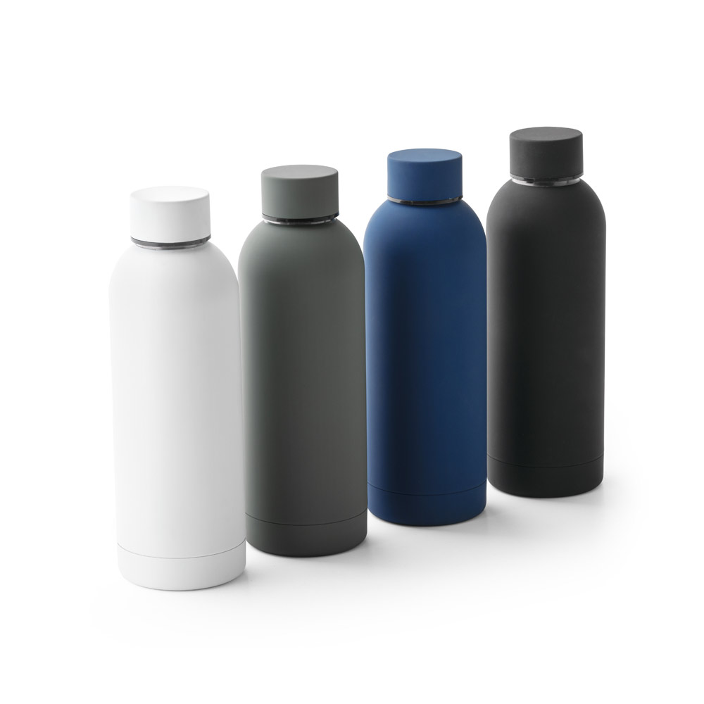 ODIN. Dvigubos sienelės vakuuminis nerūdijančio plieno (36 % perdirbto) butelis su guminė danga, 550 ml - Image 6
