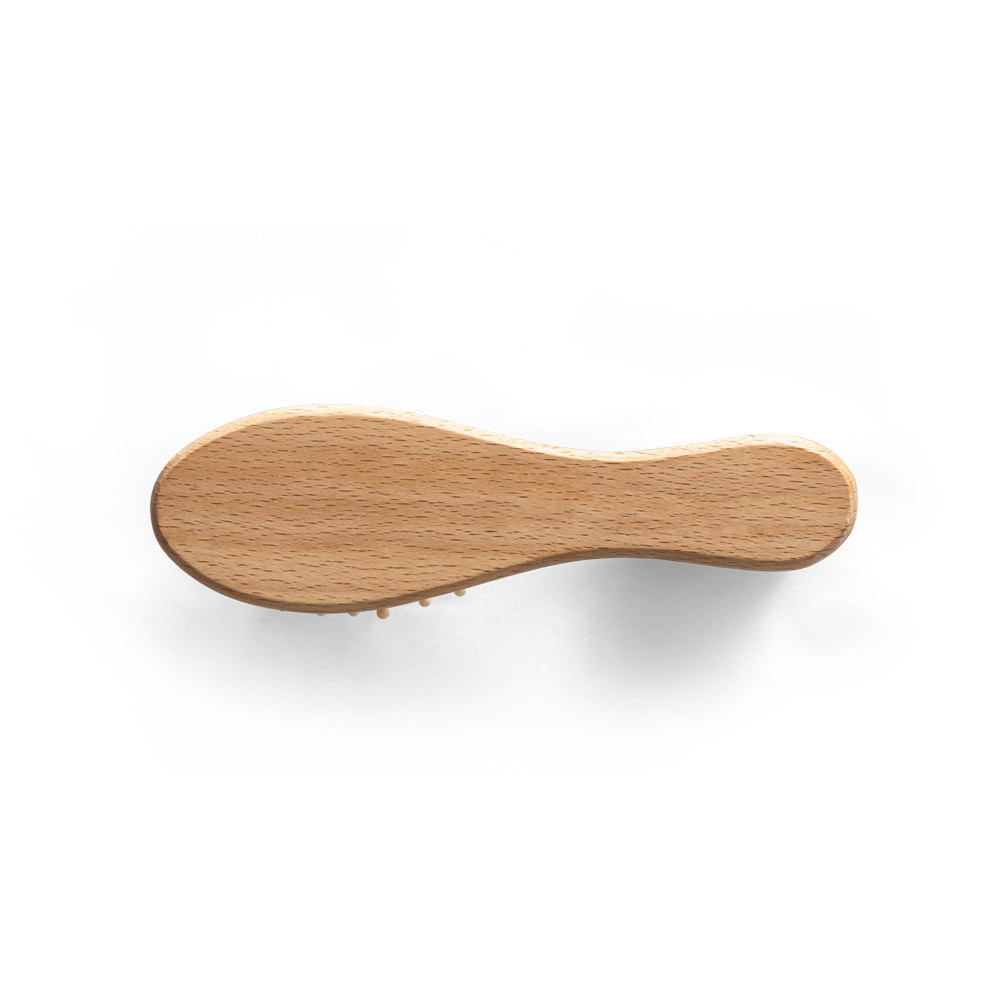 DERN. Medinė plaukų šepetėlė su apvaliais bambukiniais šeriais - Image 7