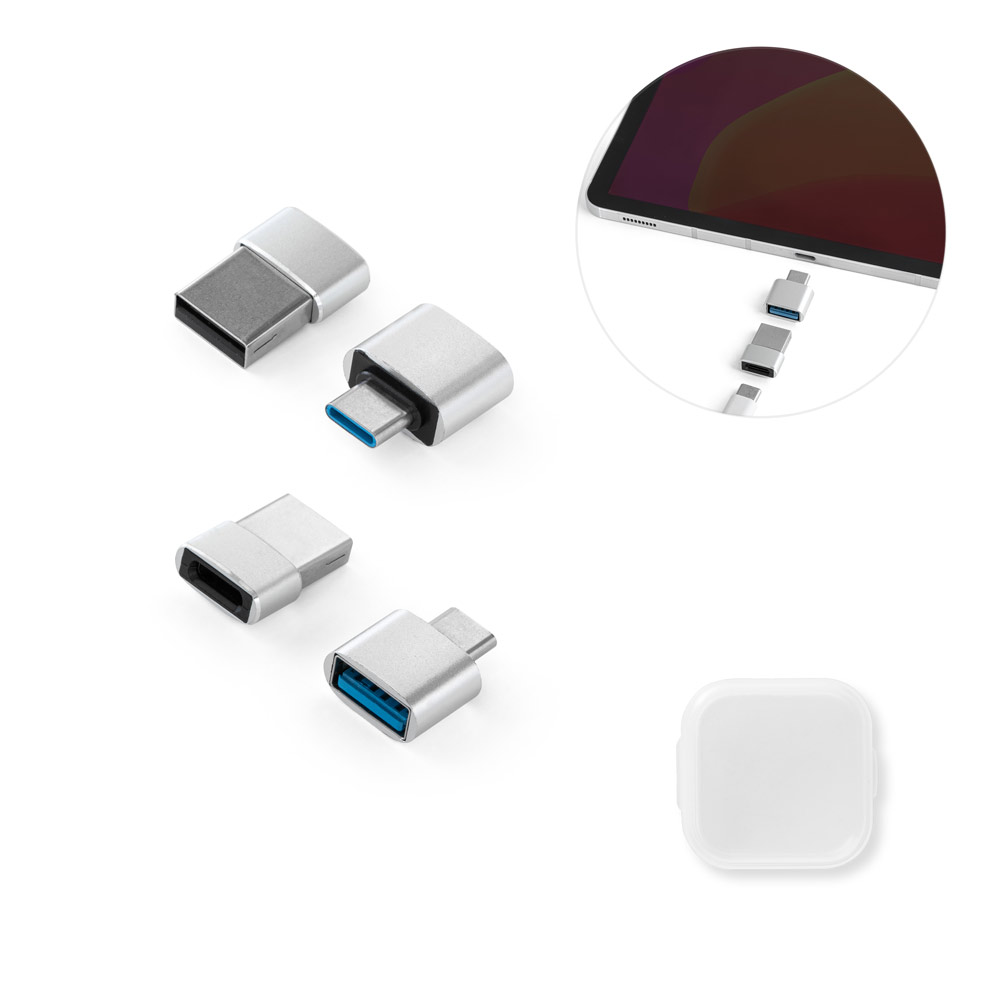 MINSKY. 2 vnt. aliumininių USB-A / USB-C adapterių rinkinys