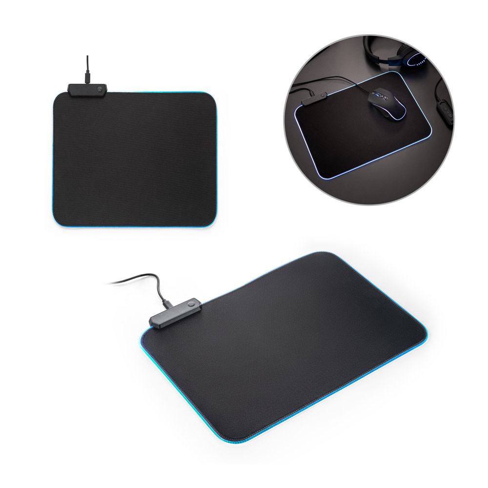 THORNE MOUSEPAD RGB. Žaidimų pelės kilimėlis su RGB LED apšvietimu, pagamintas iš poliesterio