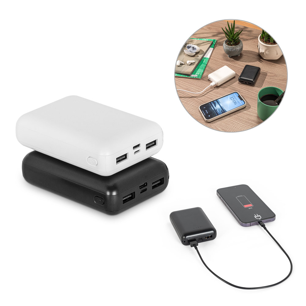 LEAKEY 10. Iš perdirbto ABS (100 % rABS) pagamintas išorinis akumuliatorius, 10 000 mAh