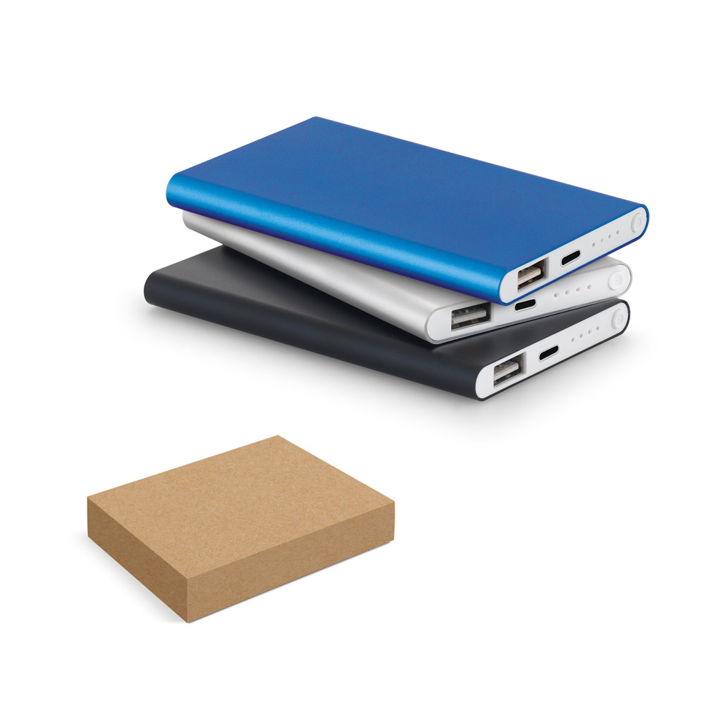 MARCET. Plonas išorinis akumuliatorius, 4 000 mAh, pagamintas iš perdirbto ABS (70 % rABS) ir perdirbto aliuminio (30 % rAL)