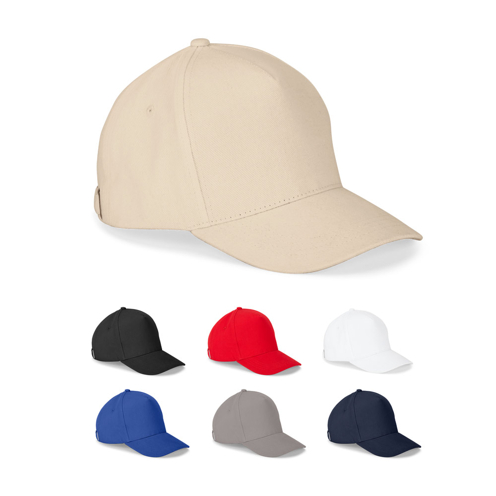 ASHTON. 100 % medvilnės kepurė (260 g/m²) su 5 dalimis