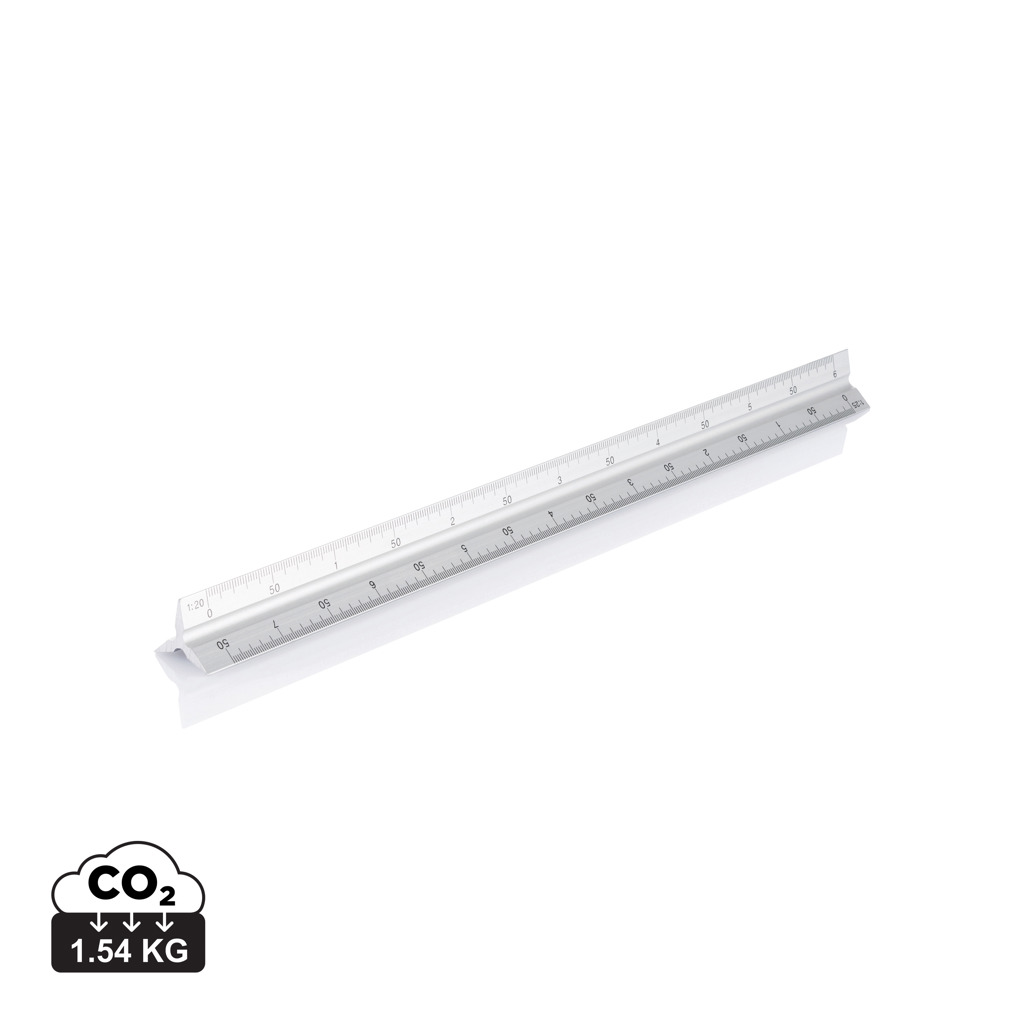 Aliuminio trikampė liniuotė – 30 cm
