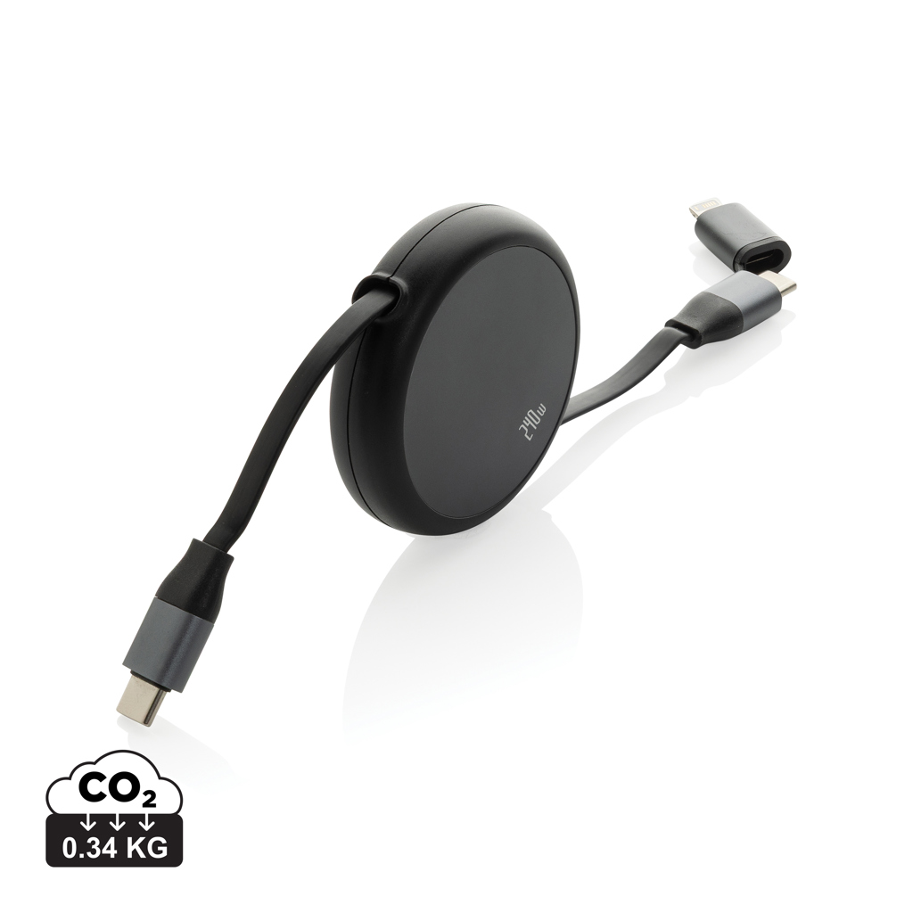 „Terra RCS“ perdirbto aliuminio ištraukiamas 240 W „2-in-1“ kabelis