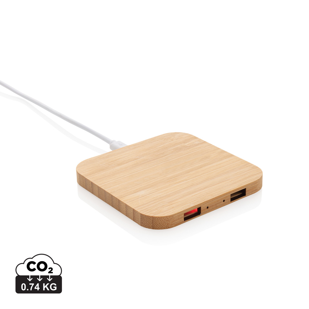 „Bamboo“ 5 W belaidis įkroviklis su USB jungtimi