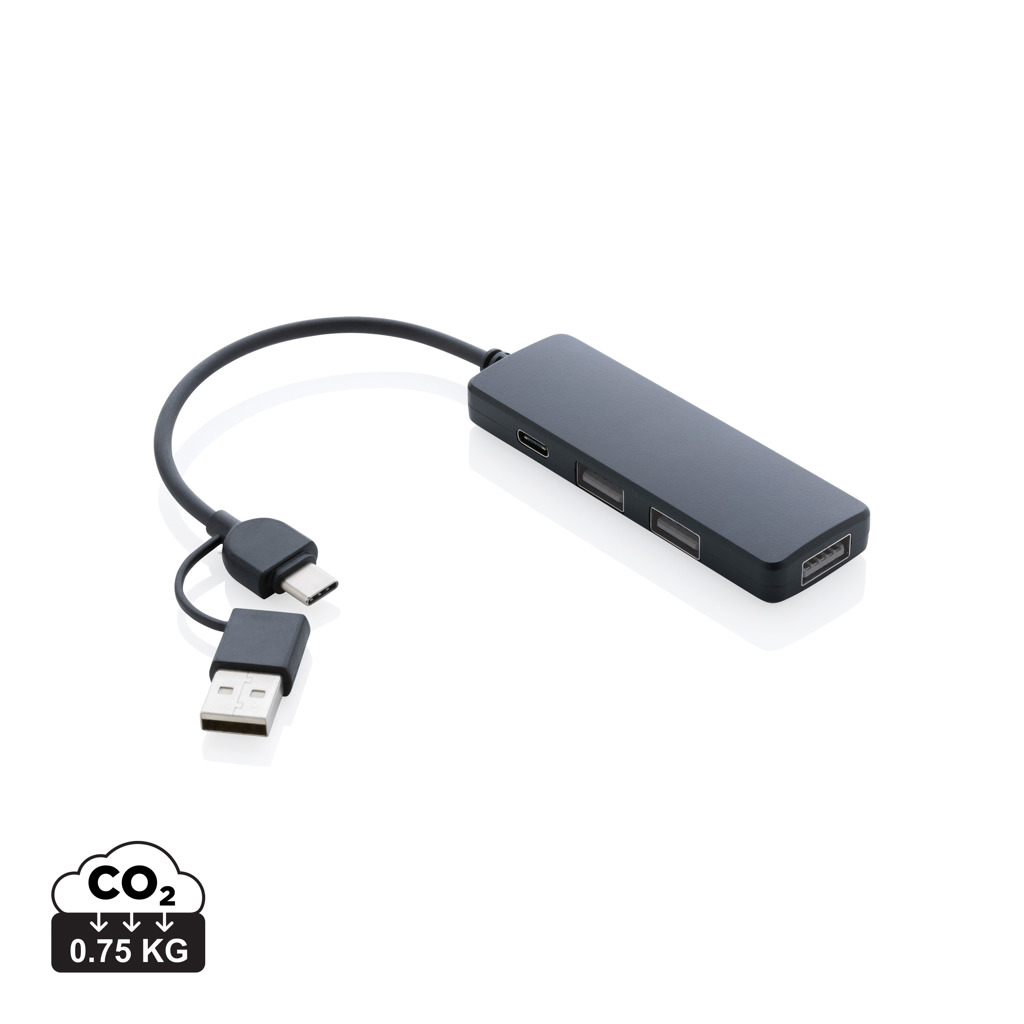 RCS USB šakotuvas iš perdirbto plastiko su dviem įvestimis