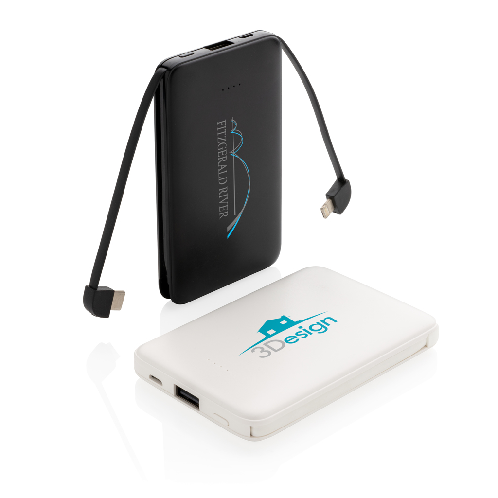 5 000 mAh kišeninis išorinis akumuliatorius su integruotais kabeliais - Image 9