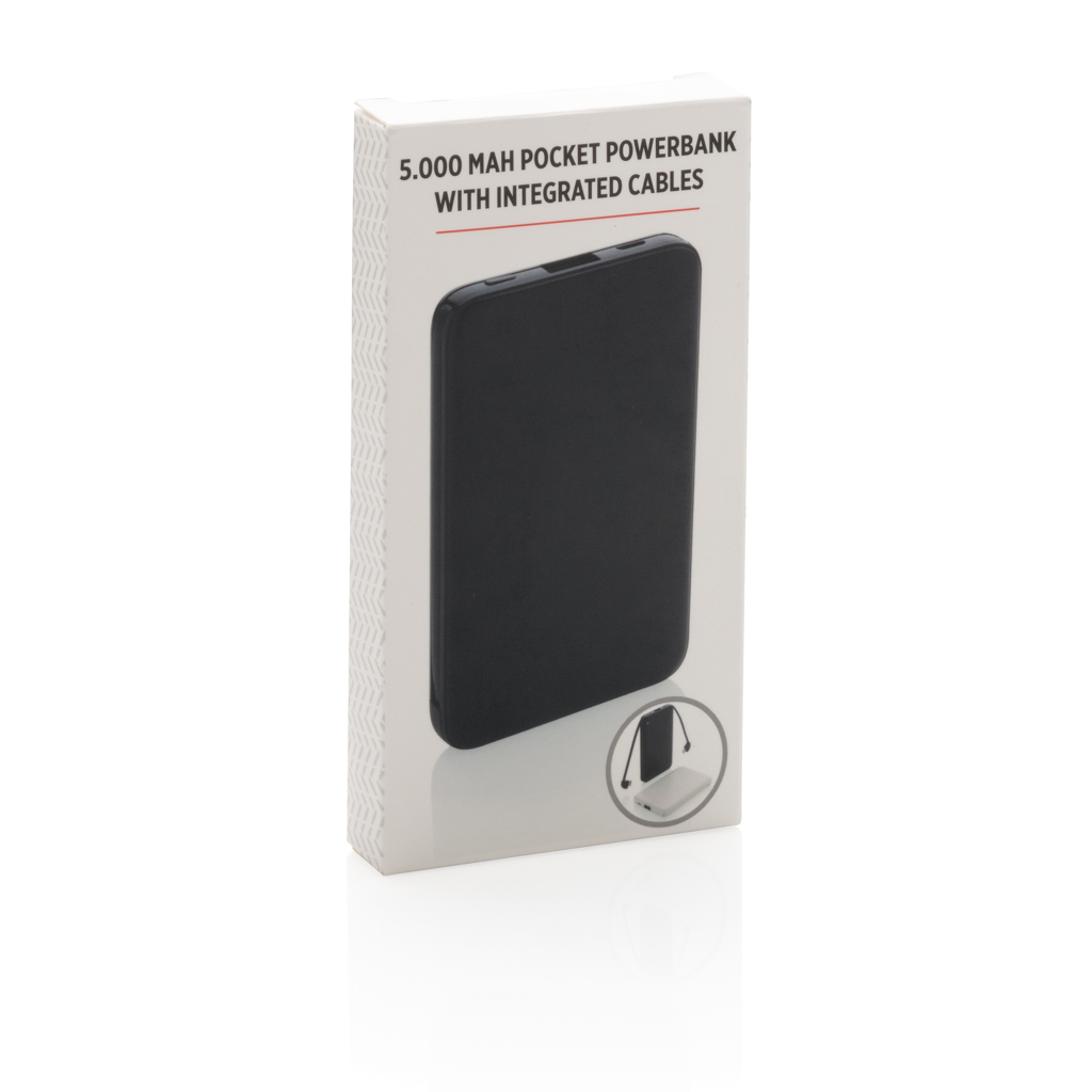 5 000 mAh kišeninis išorinis akumuliatorius su integruotais kabeliais - Image 10