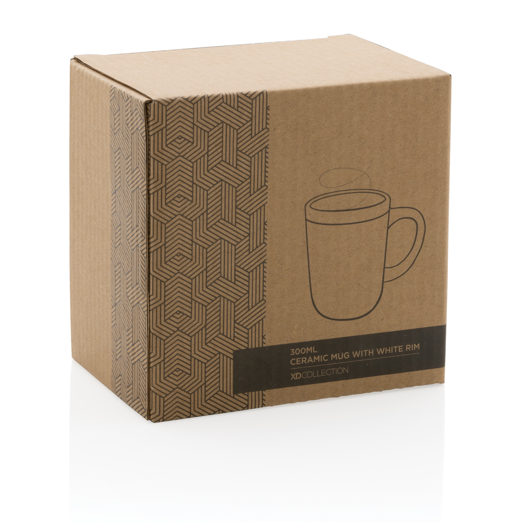 Keraminis puodelis su baltu krašteliu, 300 ml - Image 8