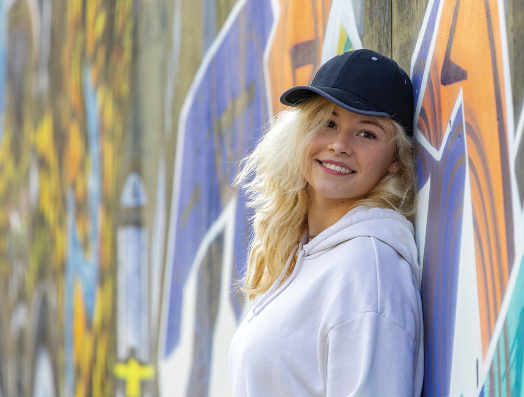 „Impact AWARE™“ šepetėliu apdorota medvilnė, 6 dalių kontrastinė kepurė, 280 g - Image 12