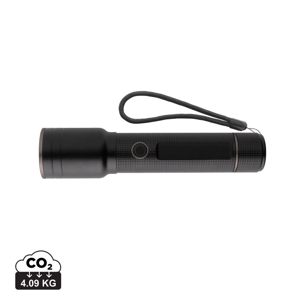 RCS perdirbto aliuminio USB įkraunamas didelio galingumo žibintuvėlis