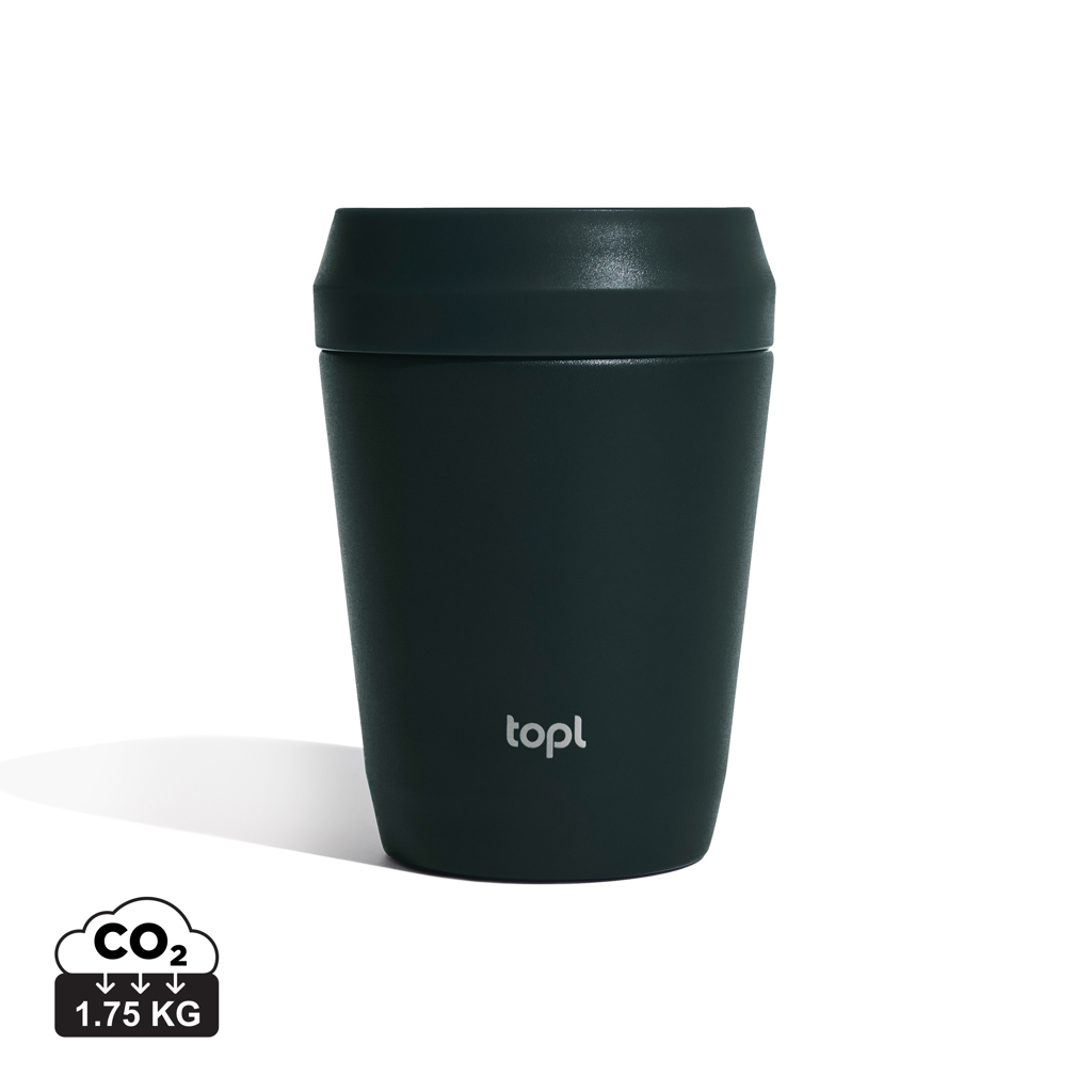 „Topl“ perdirbto plieno kelioninis puodelis su patentuotu 360° dangteliu, 235 ml