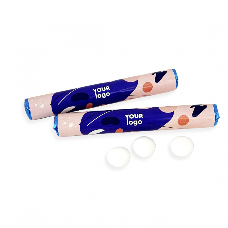 „Mentos“ ritinėlis su prekės ženklu ir logotipu