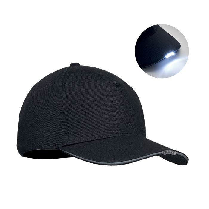 5-dalių LED medvilninė kepurė, 220 g/m²