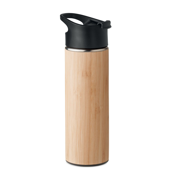 Dvigubos sienelės bambukinis termosas, 450 ml