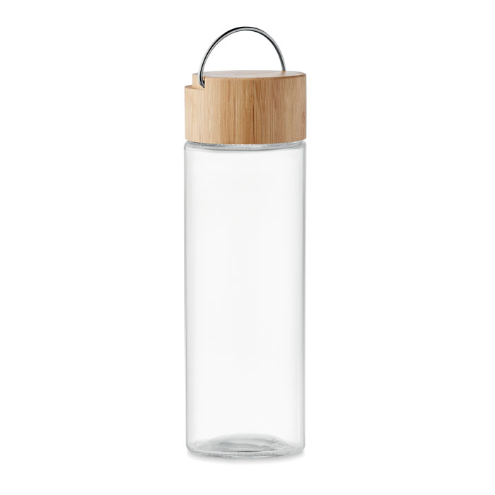 500 ml stiklinis butelis su bambukiniu dangteliu