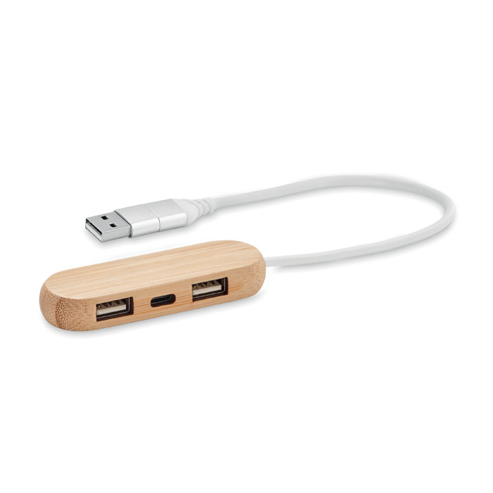 3 prievadų USB šakotuvas su dviem įvestimis