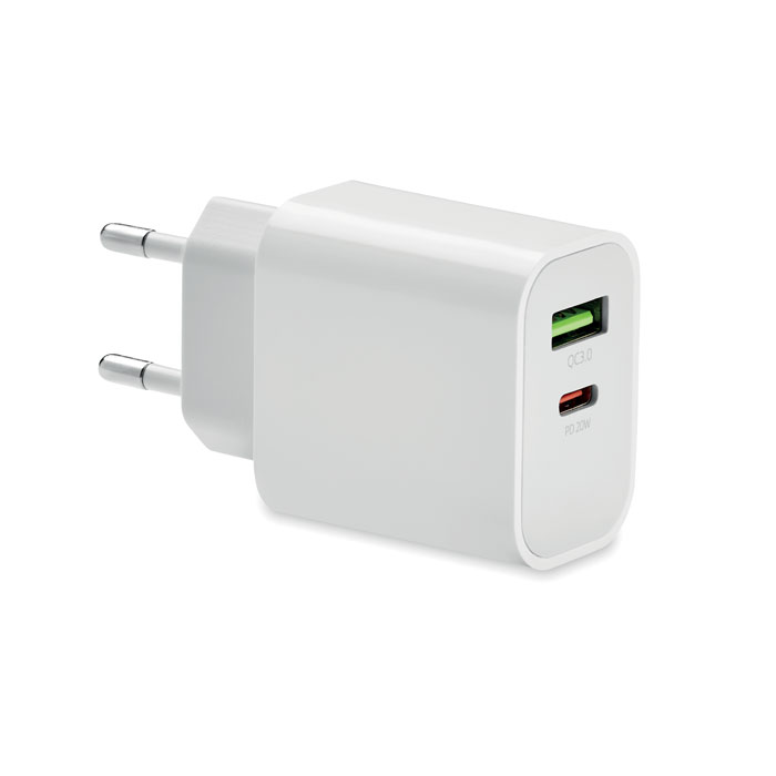 18 W 2 prievadų USB įkroviklis su ES kištuku