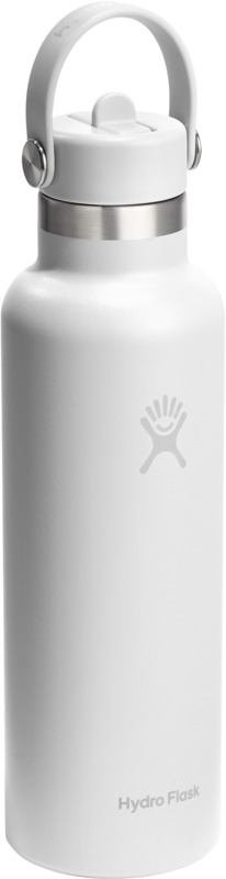 „Hydro Flask“ standartinio dydžio angos 621 ml talpos termoizoliuotas nerūdijančio plieno vandens butelis su dangteliu su šiaudeliu