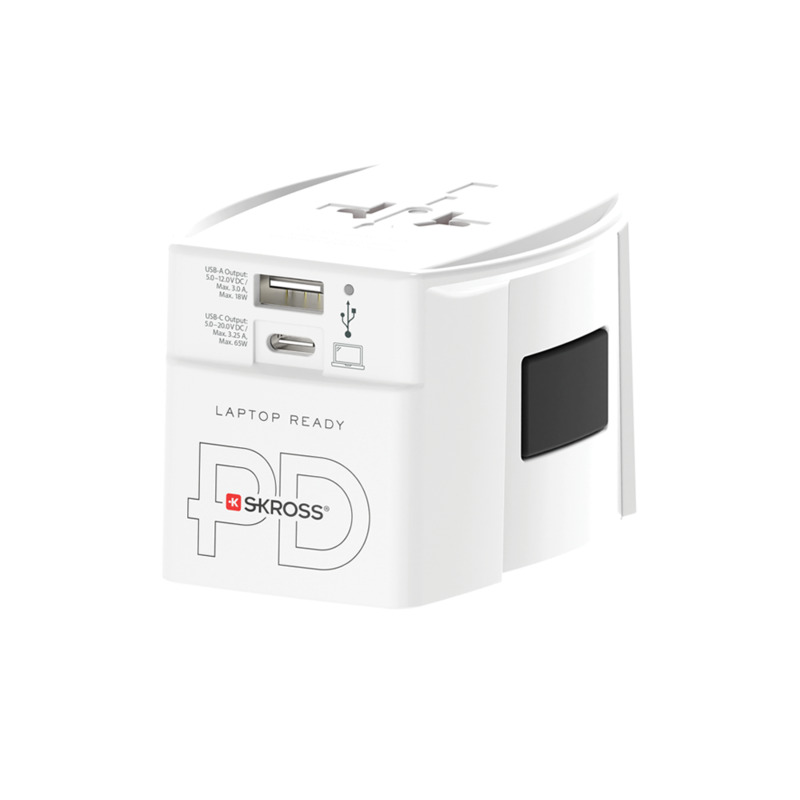 SKROSS® MUV AC65PD universalus adapteris su USB-C laidu