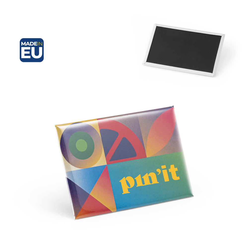 Button PIN 15. Magnetic rectangular badge