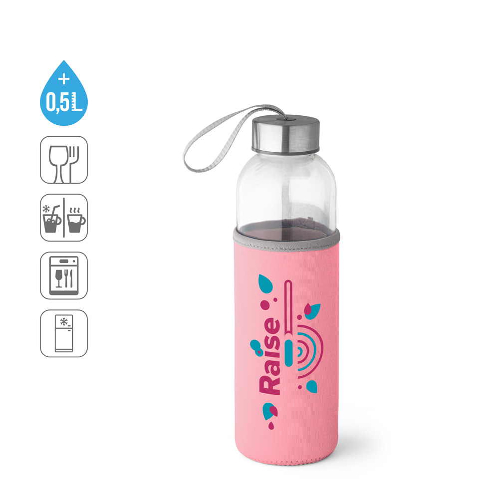 RAISE. Stiklinis ir nerūdijančio plieno sportinis butelis, 520 ml - Image 5