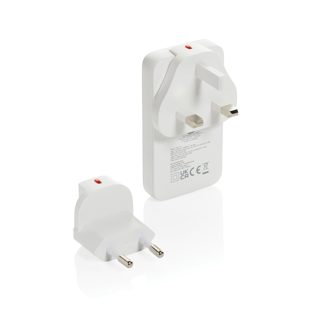 „Fluxo RCS 65W“ plokščias GAN įkroviklis su universaliais jungtimis - Image 4