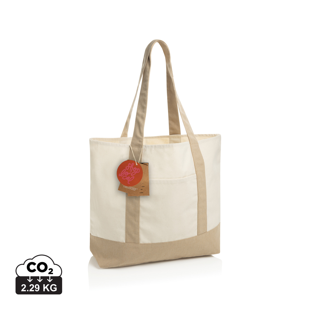 „SHOP LOCAL AWARE™“ perdirbto medvilnės audinio 350 g/m² pirkinių krepšys