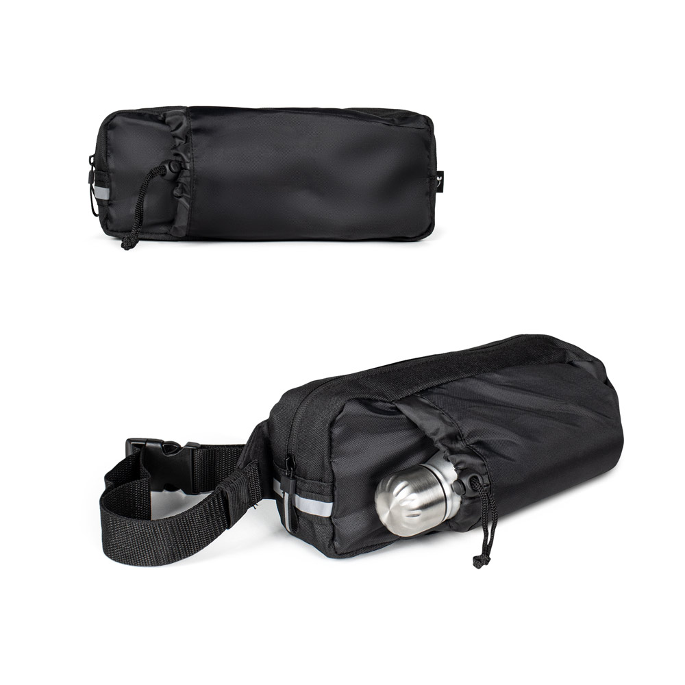 DELFOS POUCH SHINY. Juosmeninė rankinė iš 300D perdirbto poliesterio (blizgus paviršius) ir 600D perdirbto poliesterio su atšvaitais