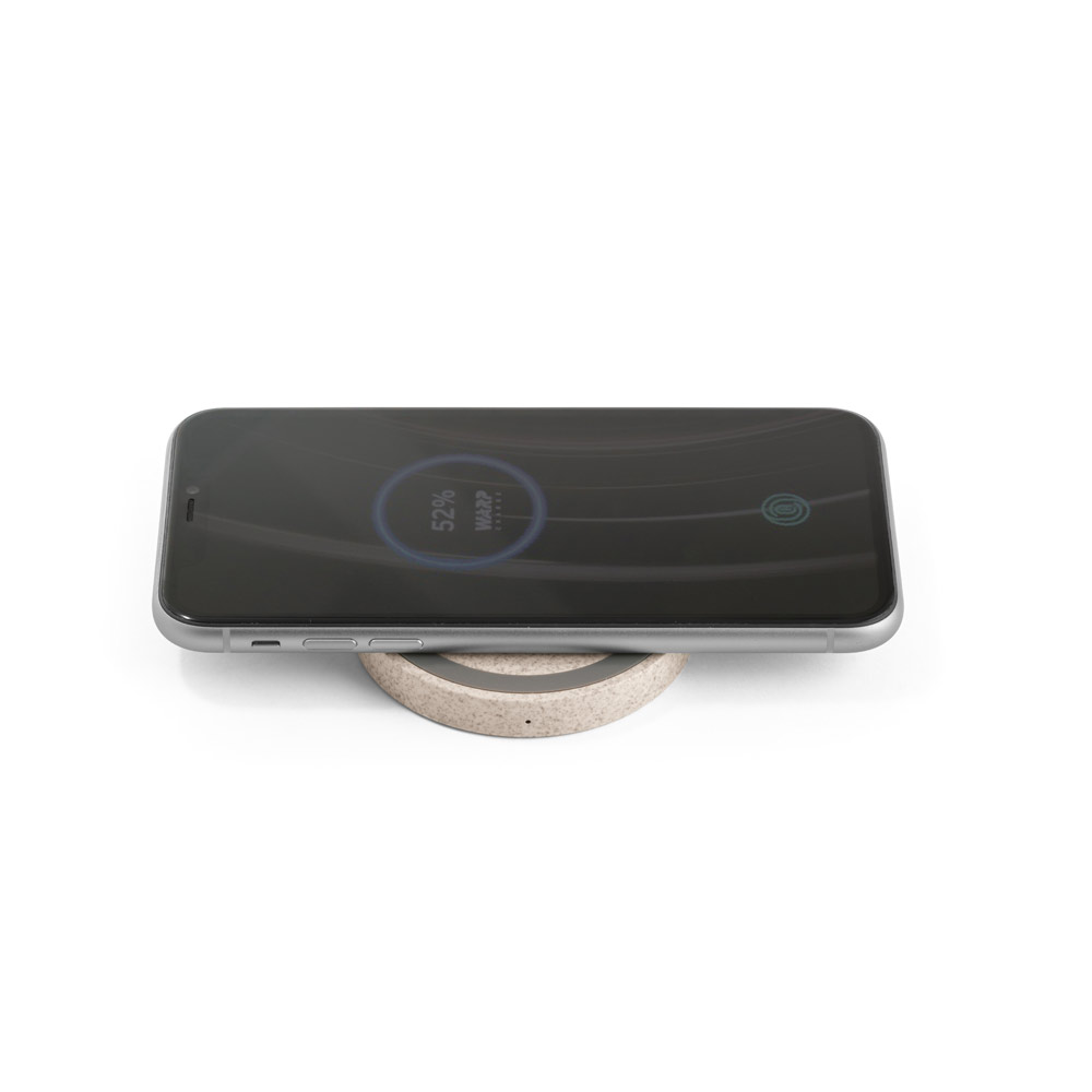 CUVIER. 15W wireless charger in recycled ABS (65% rABS) and wheat straw fiber (35%) - Image 7